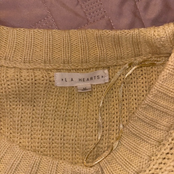 Women's Yellow Knit Sweater - Picture 3 of 3